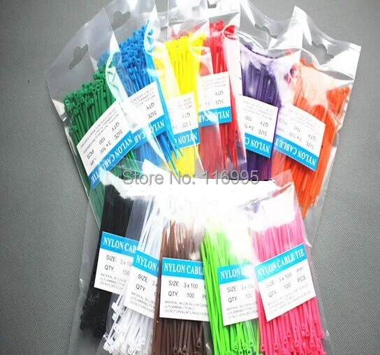 Бесплатная доставка 2000 шт. самоблокирующиеся Нейлоновые кабельные стяжки/3*100 мм