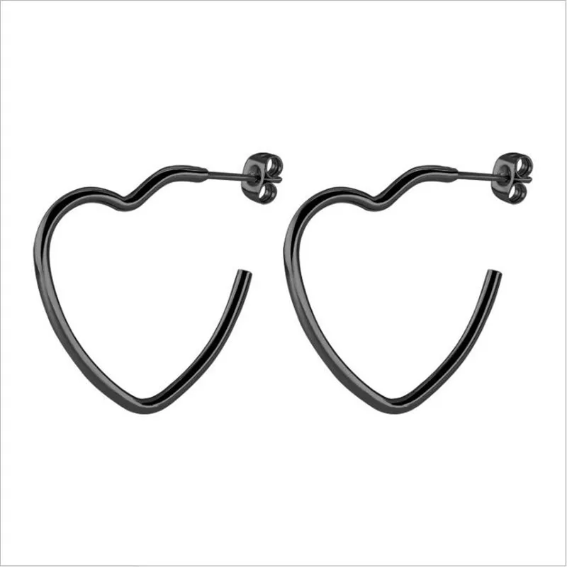 PE079 Titanium Stud Earrings Brief Hook Design For Women Men 316l Stainless Steel Earring IP Plating No Fade Allergy Free
