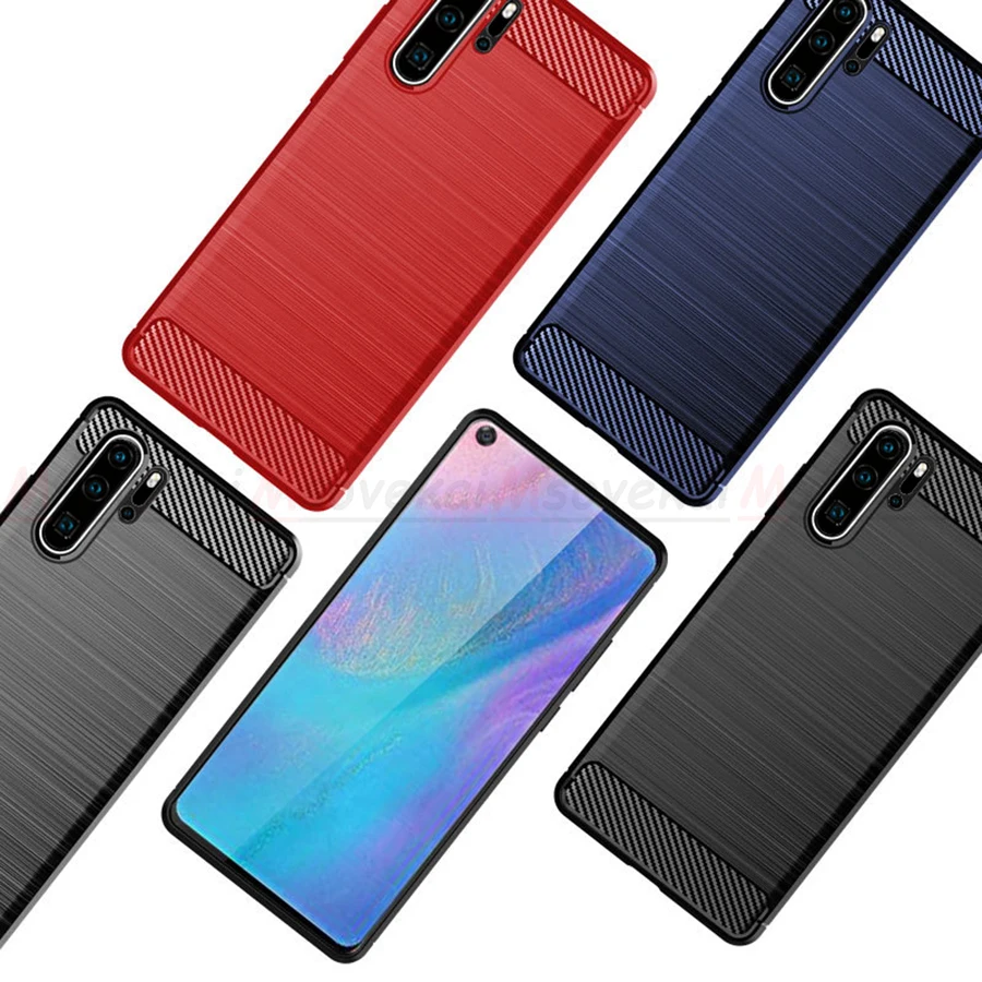 Карбоновый чехол для Huawei P30 P20 Pro Lite Nova 4e 3e силиконовый бампер Мягкий защитный из
