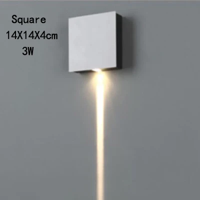 Square 3W KTV коридор настенные светильники для дома квадратный круглый светодиодный алюминиевый настенный светильник внутреннее украшение современный светодиодный светильник с крестиком - Цвет абажура: Square 3W