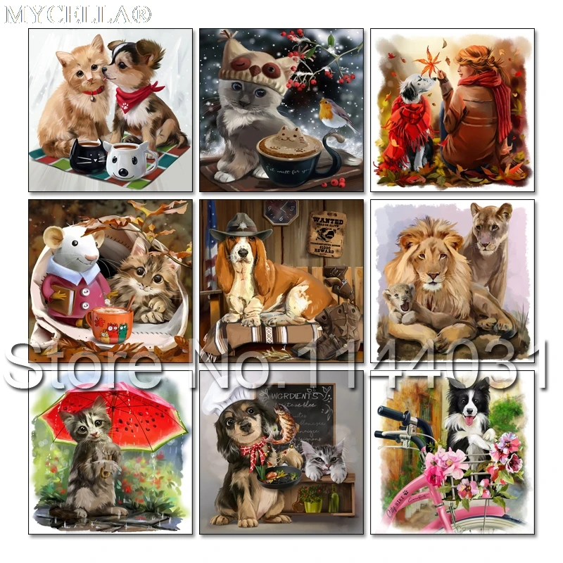 Алмазная вышивка в виде животных наборы для вышивки крестиком сделай сам