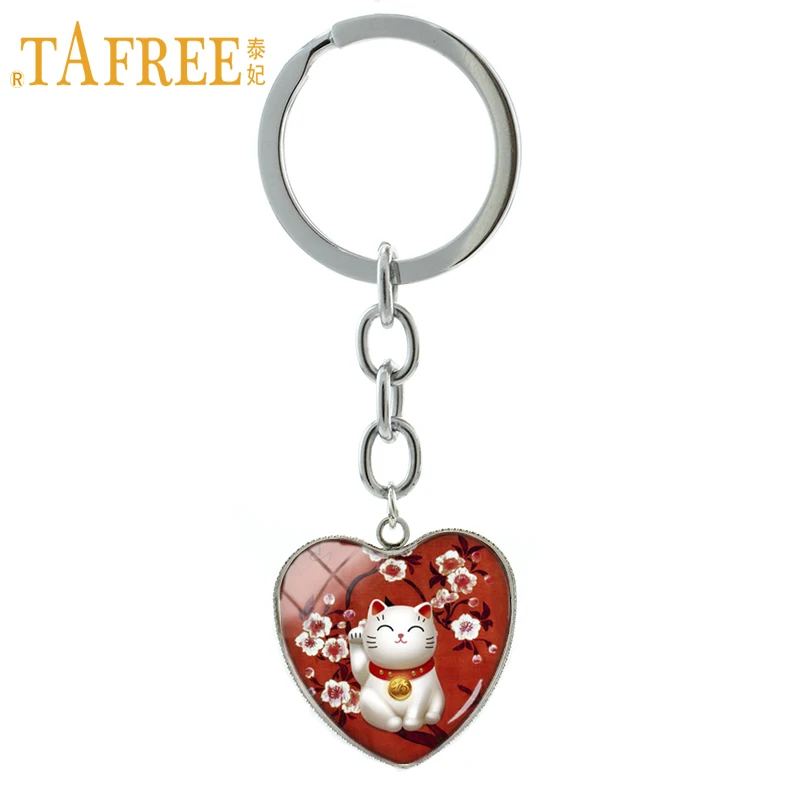 TAFREE модные красные манэки нэко \ брелок японский Lucky Cat призыва кошки ювелирный