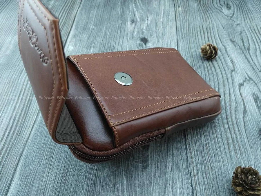 Мужской кошелек из натуральной воловьей кожи в стиле ретро|leather waist packs|waist packpocket