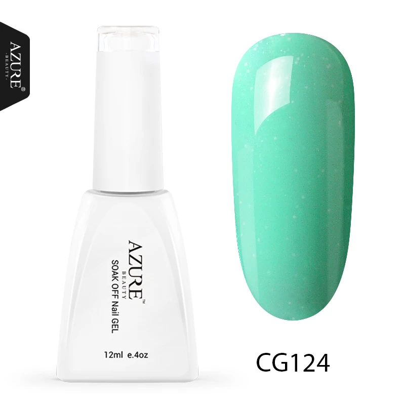 CG124 Azure beauty 12 мл УФ-гель для ногтей 60 цветов новейший светодиодный лак для ногтей впитывающий Полупостоянный светодиодный лак эмалевый гель - Цвет: CG124