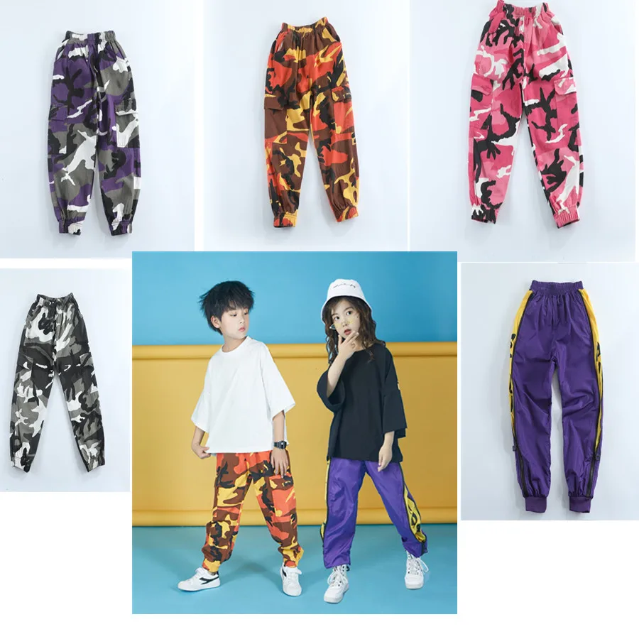 Детская одежда в стиле хип хоп повседневные камуфляжные Джоггеры для девочек и