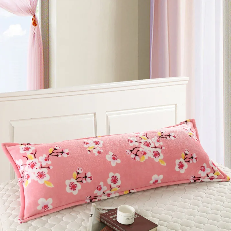 Long Pillowcase-6 Фланелевый двойной чехол для подушки зимний теплый коралловый флис длинный Чехол для подушки 1,2/1,5/1,8 м кровать 48x150/48x120/48x180 см чехол для подушки - Цвет: Long Pillowcase-6
