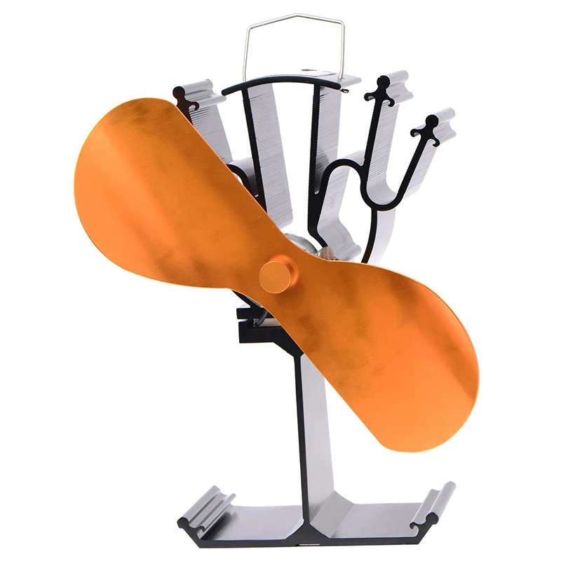 2 Лопасти Тепловая плита Верхний вентилятор для дерева/бревен горелка/камин