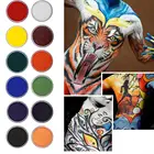 12 цветов, безопасная краска для тела, краска для лица, вспышка, тату на Хэллоуин, вечерние, для сцены, для макияжа, для лица, для тела, водная краска, масло, матовый пигмент