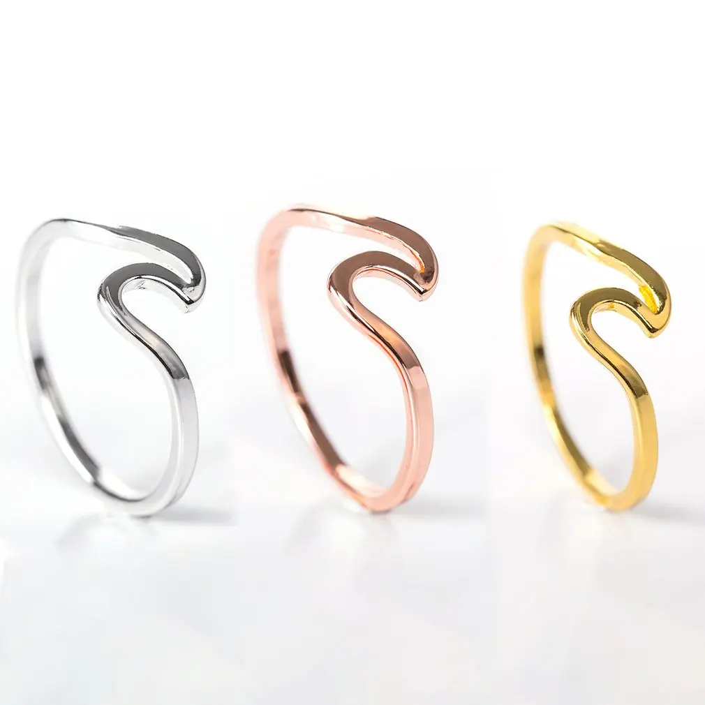 Сплав Циркон Простой моды волна кольцо подарок ювелирные изделия свадебный