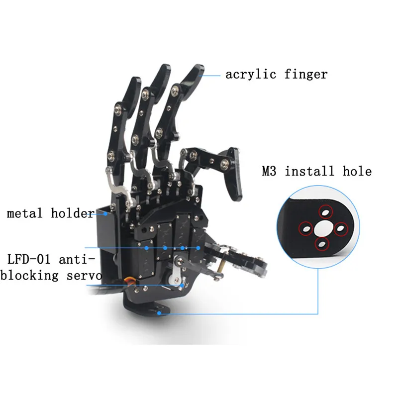 LOBOT uHand2.0 DIY RC рука робота независимый пальцы и LFD-01 Anti0-block сервоприводы