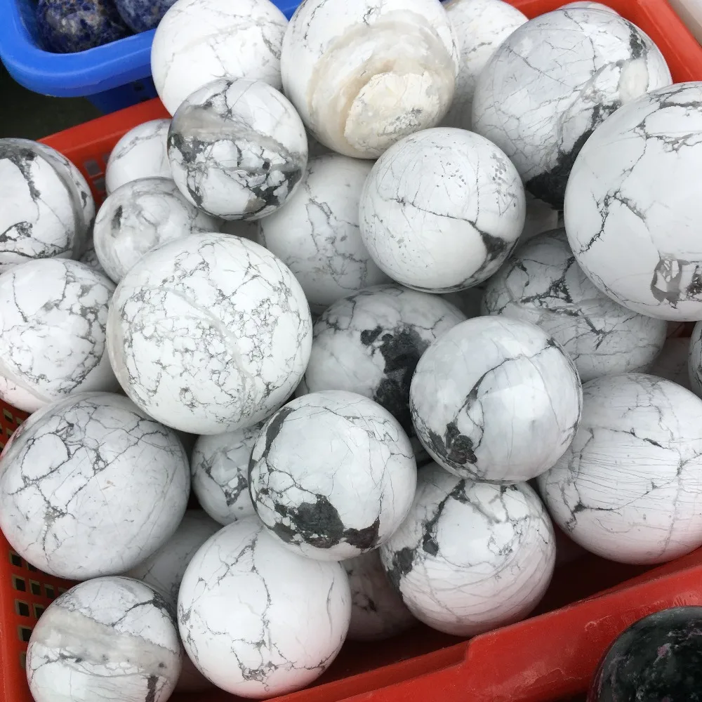 60 мм натуральный белый бирюзовый камень шары howlite сферы для украшения