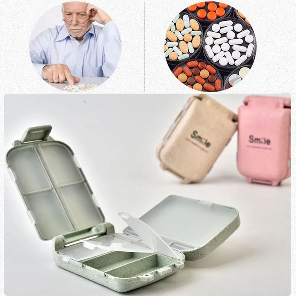 Мини таблетки коробка 8 без рукавов в клеточку лекарств 2 слоя отделение