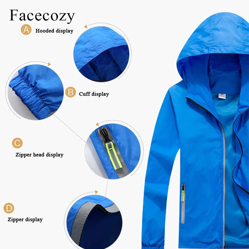 Facecozy мужское женское однотонное пальто с отражением для спорта на открытом