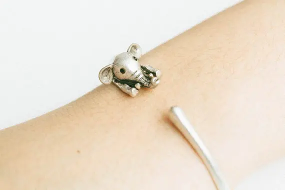 Прямая продажа с фабрики Регулируемая Винтаж животных браслет со слоном Золотой