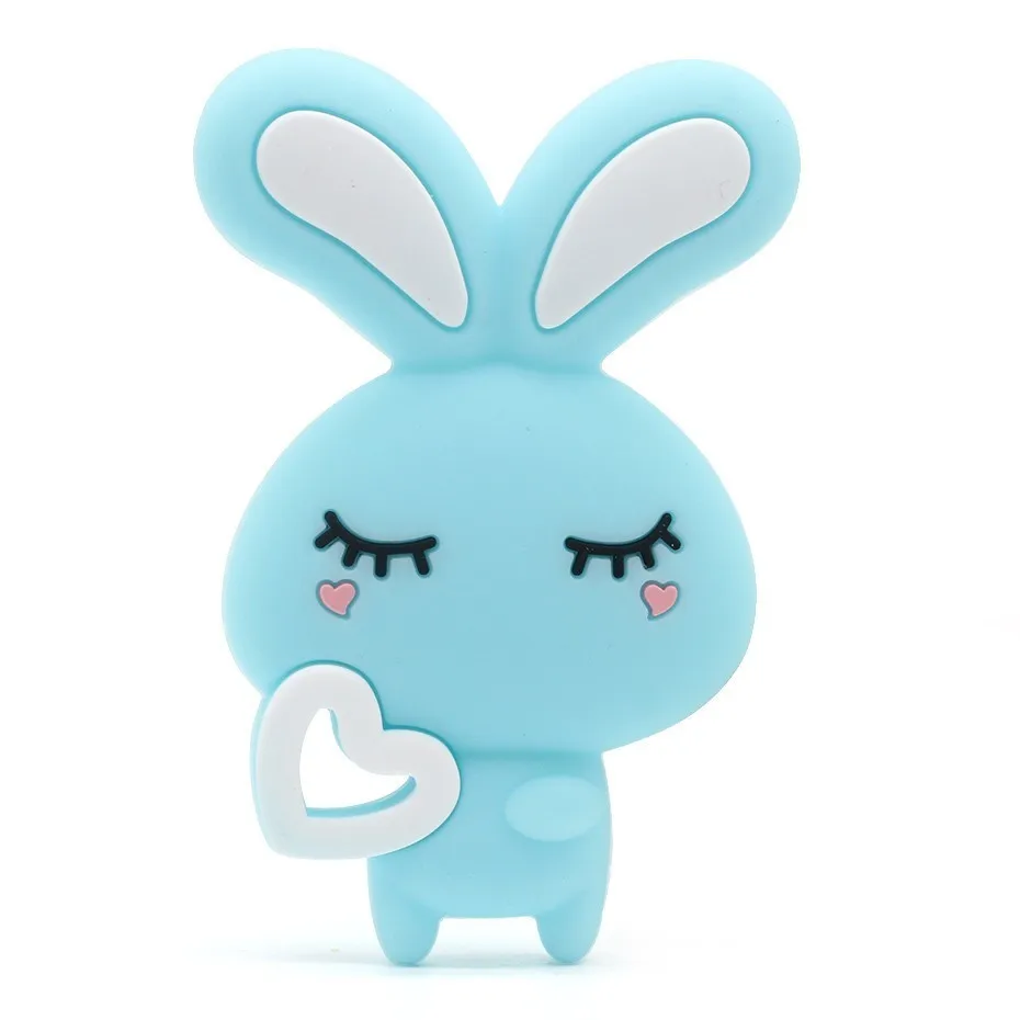 blue 1 шт. силиконовый детский Прорезыватель для зубов кролик грызун Прорезыватель для кормления Прорезыватель для зубов ожерелье аксессуары пищевой силиконовый Прорезыватель для животных - Цвет: blue