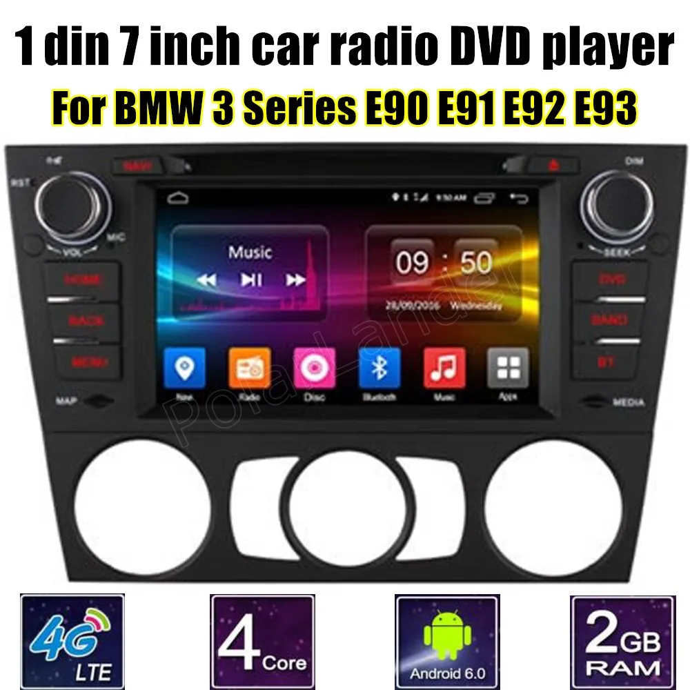 7-дюймовый dvd-плеер для автомобиля Android 6 0 GPS WiFi 4G SIM LTE RDS B/MW 3 серии E90 E91 E92 E93