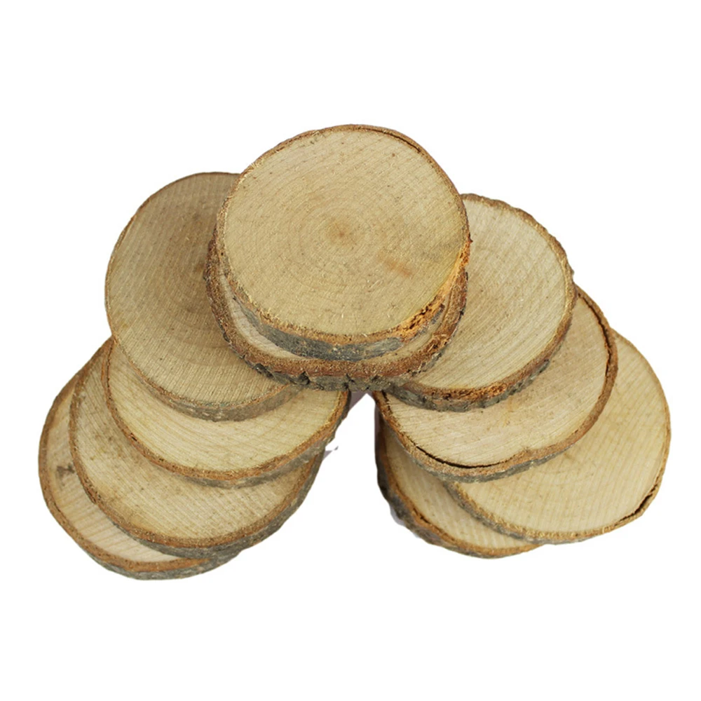 

3Pcs Creative Fashion Home Decorations DIY Natural Wood Round Wood Chips Crafts Materials Pure DIY Wood Crafts Home Decorations