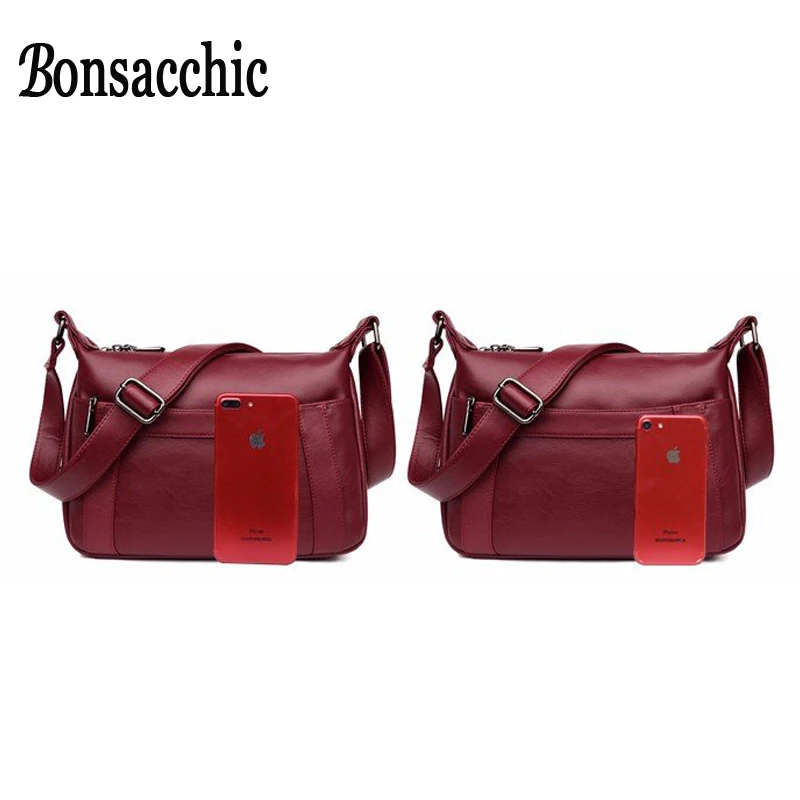 Bonsacchic маленькие женские сумки красные вместительные Сумки Роскошные