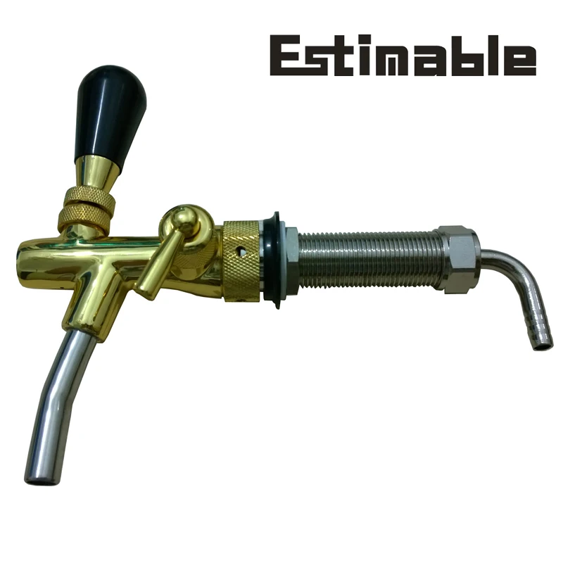 

homebrew kegging beer tap Golden Beer Faucet with long shank100mm Adjustable Faucet golgen plating beer tap faucet bar accessies