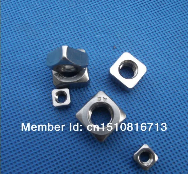 Квадратные гайки из нержавеющей стали 304, 100 шт., M5x8x4 ГБ, серебристые