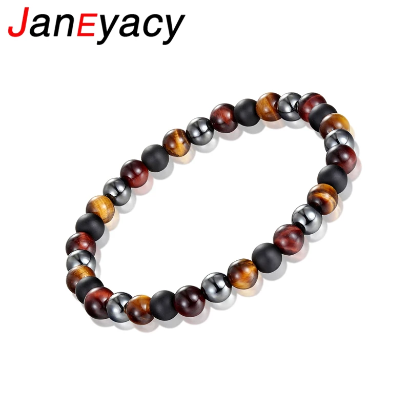 

Janeyacy New Brand Bracelet Women's Tiger Eye Men's Bracelet Hombres Pulseras Obsidian Personality Style Bracelet Pulseiras
