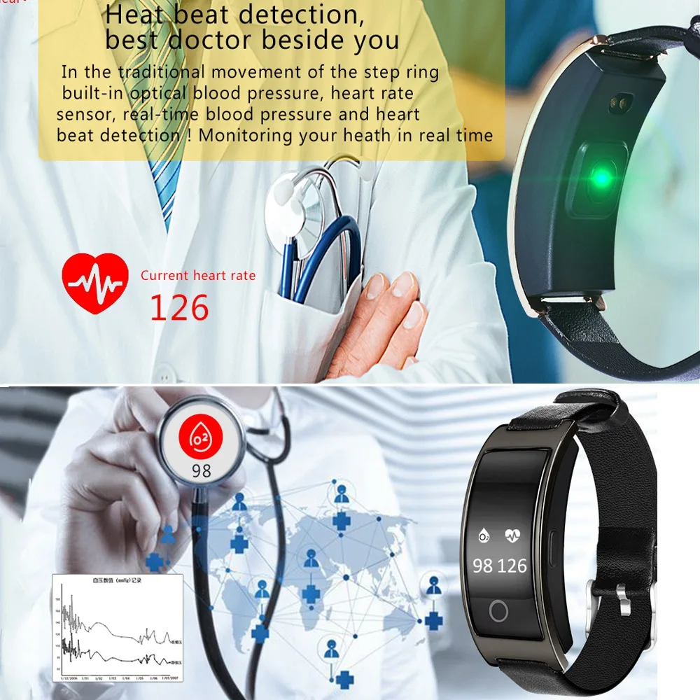 CK11S Smart Watch Bracelet Blood Pressure Heart Rate Monitoring Pedometer Fitness SmartWatch for Android IOS Nice PK CK11 F1 A09 |
