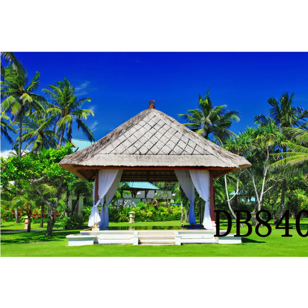 LB полиэстер и винил тропический пейзаж кокосовые деревья Досуг павильон