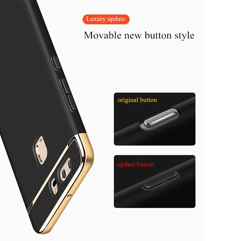 OUJINUO High Glossy Electroplated Plastic Phone Case For Huawei p9 Full Coverage 3in1 Stage Joint Back Plus | Мобильные телефоны и