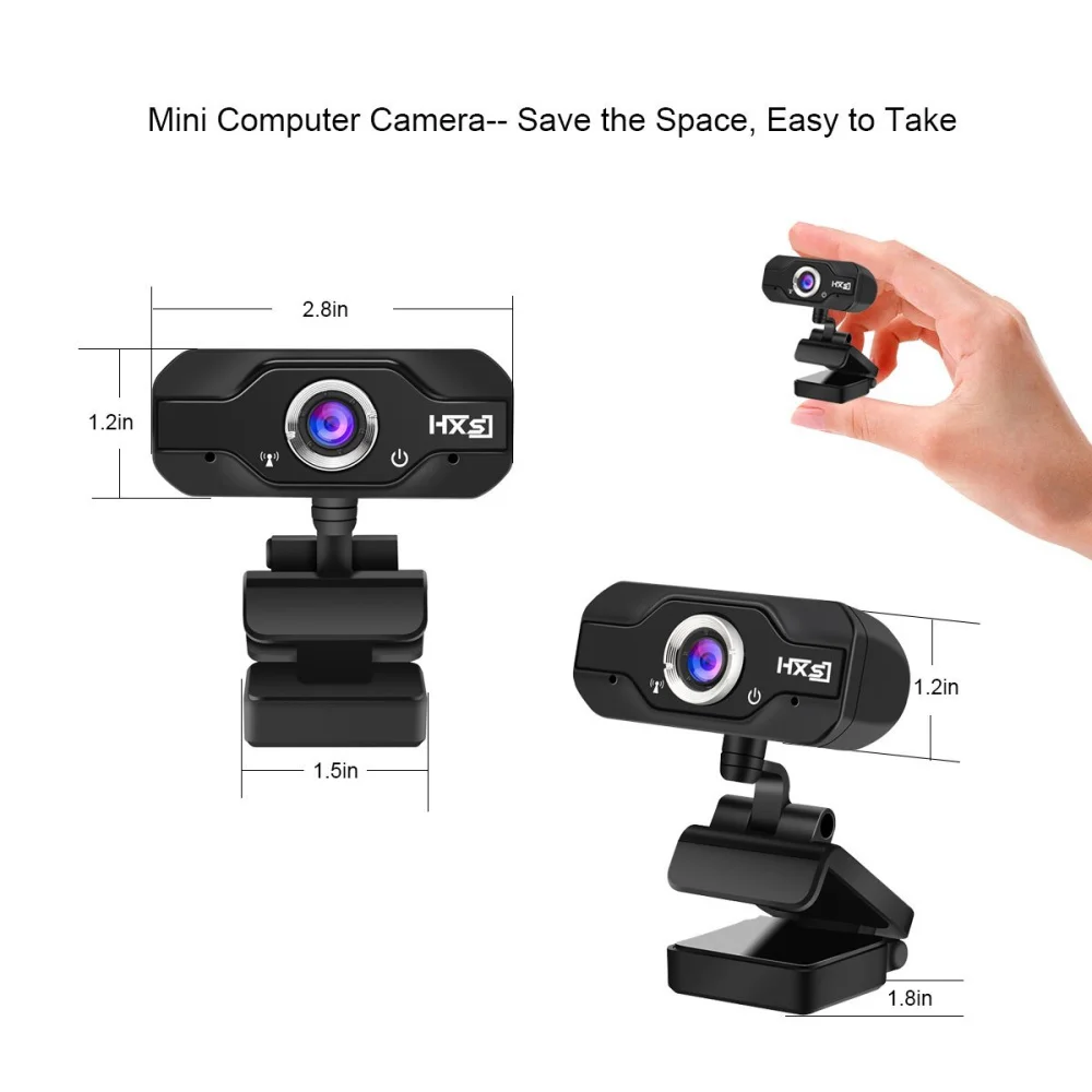 USB-камера HXSJ 720P HD Широкоформатная с микрофоном для ПК настольного компьютера или