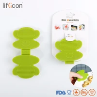 liflicon 2pcs cute silicone mini oven mitts heat resistant clip insulation anti skid silicone pot holder kitchen gadgets