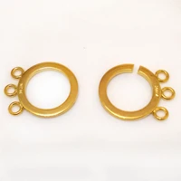 16x19mm three row gold filled double ring interlocking jewelry clasp