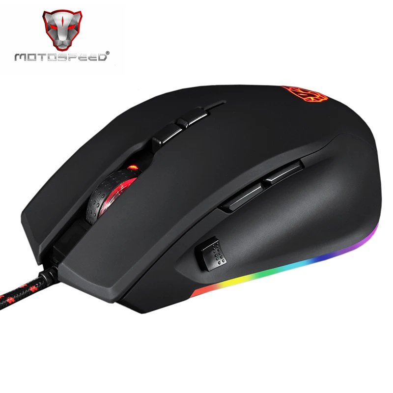 Motospeed V80 RGB профессиональная игровая геймерская мышь 5000 DPI USB компьютерная