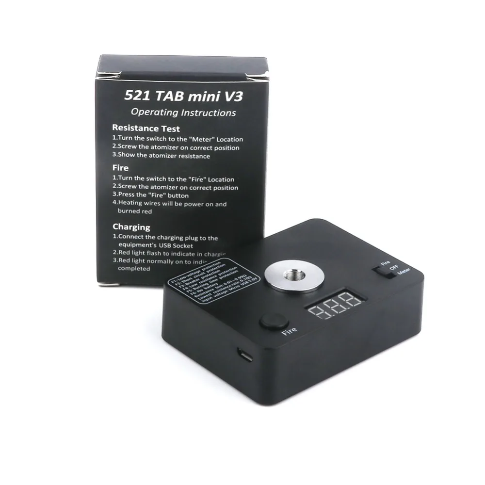 521 Tab Mini V3 ом измеритель сопротивления тестер Vape катушка провода DIY инструмент для электронной сигареты 510 нить RDA RBA Атомайзер