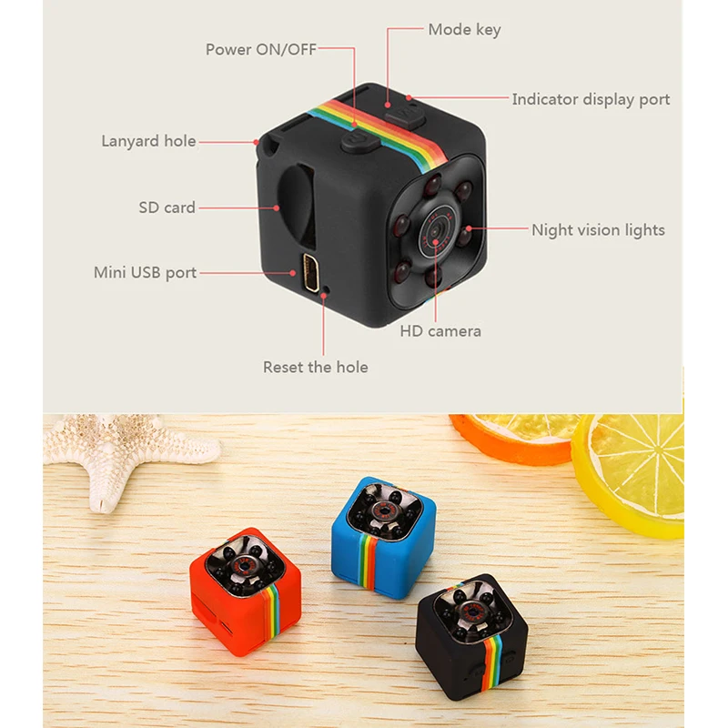 SQ11 Спортивная мини видеокамера на Камера Espia 1080P малый Ночное видение корпус