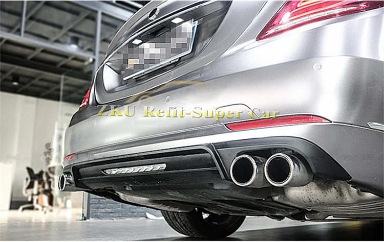 AMG стиль высокого качества углеродного волокна заднего бампера для губ Диффузор для Benz S Class W222 S63 S65 AMG