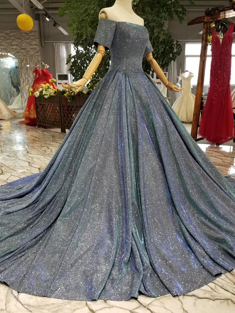 LSS502 халат de soiree ТРАПЕЦИЕВИДНОЕ светоотражающее вечернее платье 2019 серое