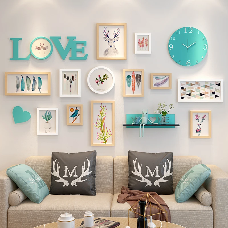 Фоторамка Love Collage набор из 12 шт. фоторамки + часы полка буквы настенный держатель