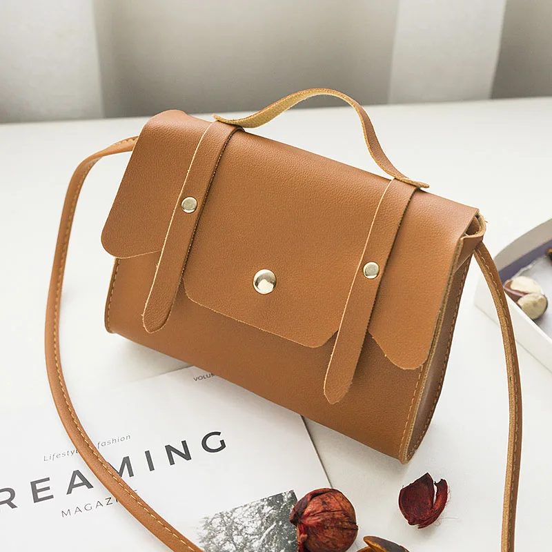 

2018 New Small Soft Crossbody Bags for Women Sweet Candy Ladies' PU Leather Handbag Portable Hasp Girl Bag Sac Bandouliere Femme