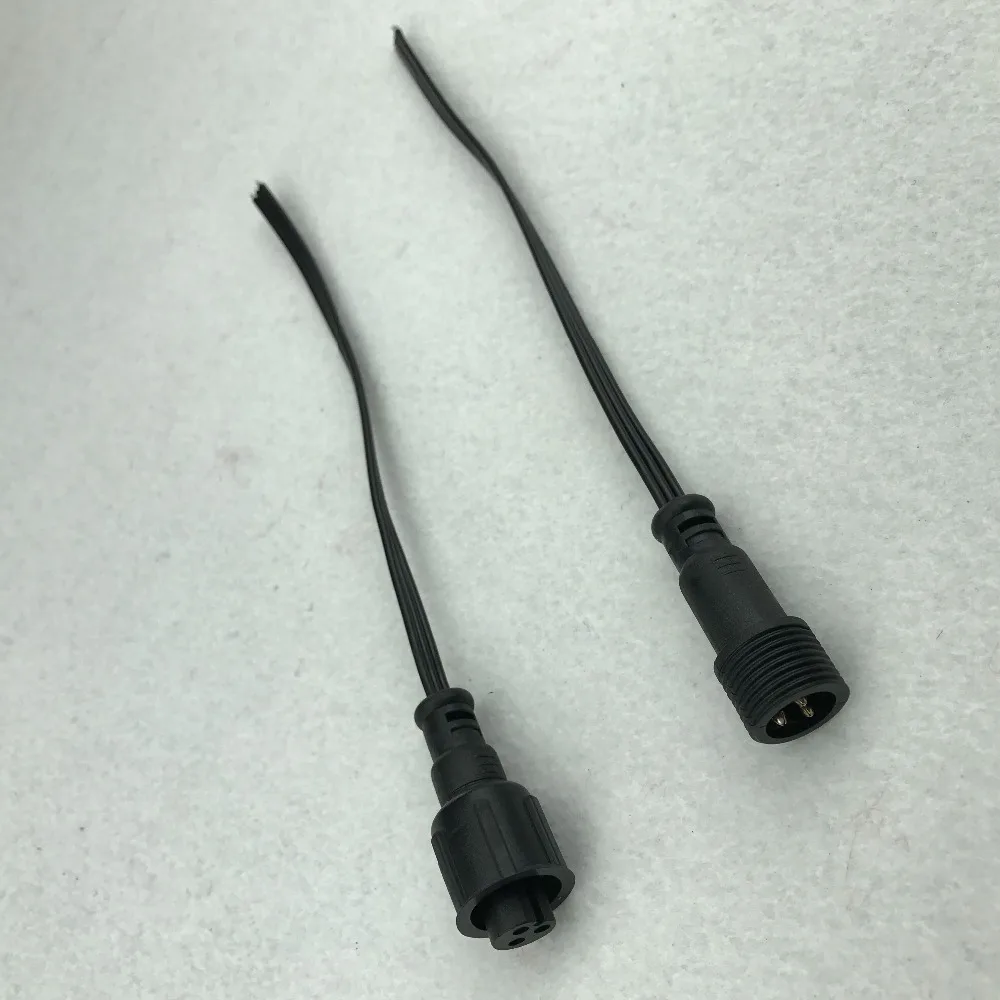 18AWG плоский провод xподключите 3 ядра черный водонепроницаемый гибкий проводник, 20 см длиной каждый; мужской и женский; Xplug(HC
