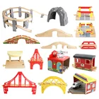 Деревянная рейка, аксессуары для рельсов, деревянные направляющие для рельсов Томаса, развивающие блоки, игрушки для детей, подарки