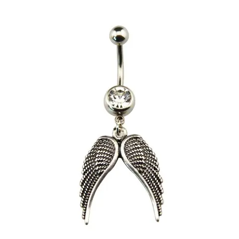 Женское кольцо для пупка из нержавеющей стали с кристаллами