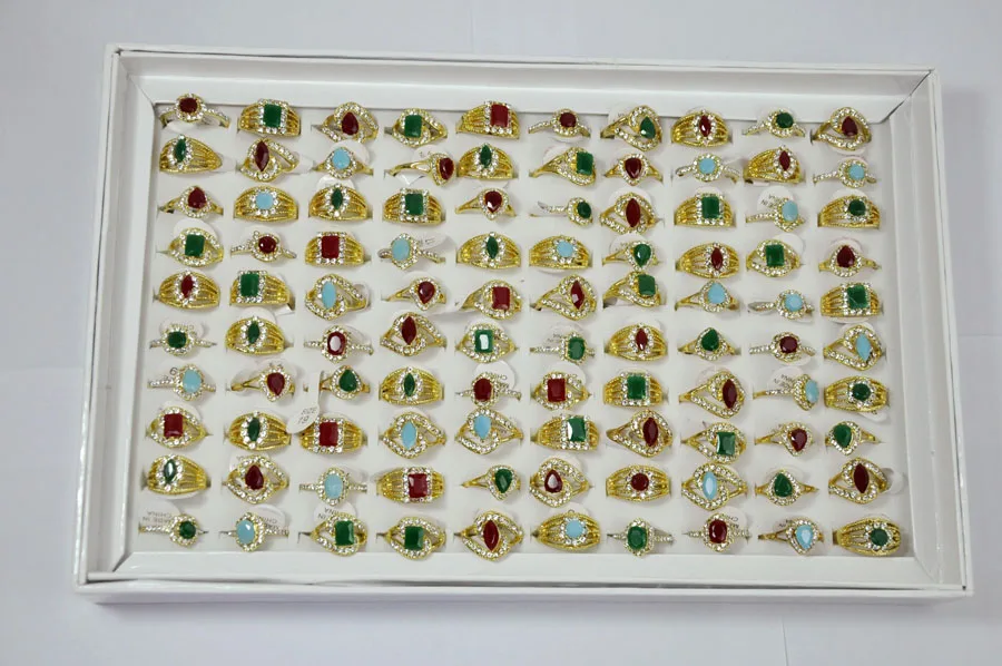 10 шт. Новые популярные винтажные Позолоченные Кольца для женщин и девочек