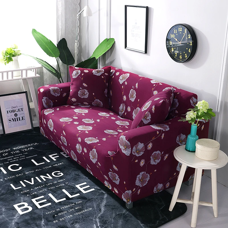 Красная роза сливы из стрейчевого эластичного материала защита для дивана
