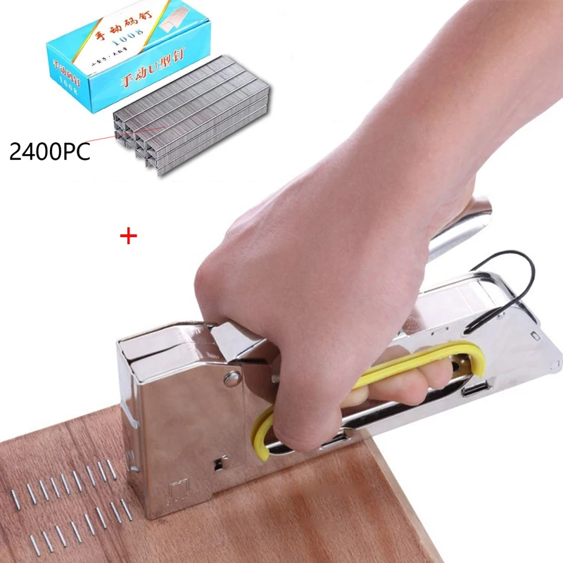 Тяжелая ручная пистолет для гвоздей степлер обрамления бумажных окон с 2400 шт.