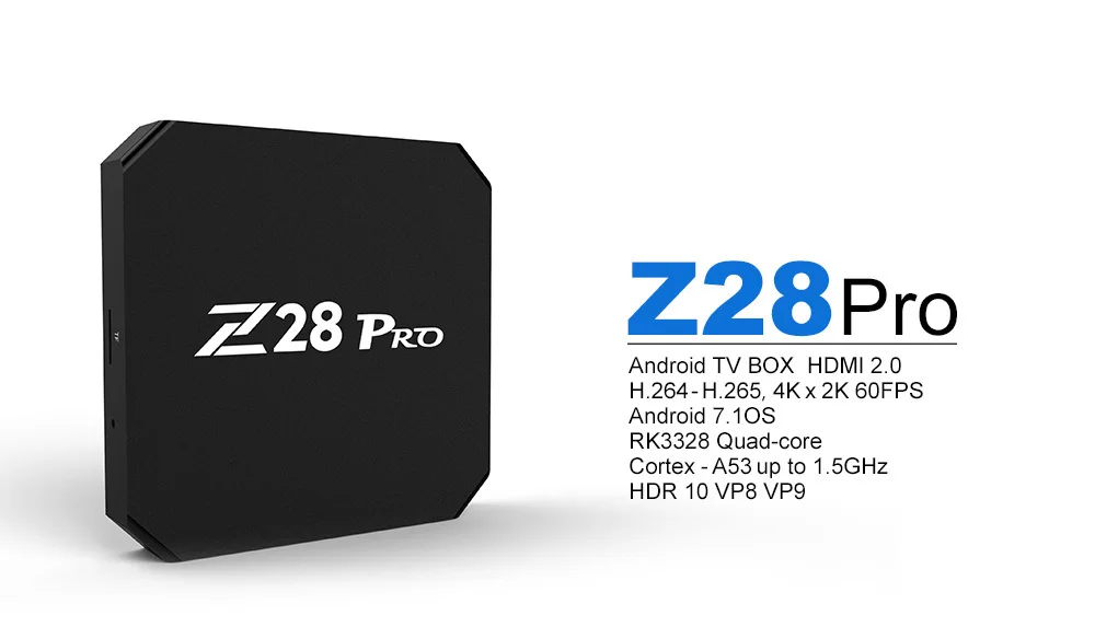 Mesuvida Z28 Pro RK3328 Android 7 1 Смарт ТВ коробка Quad core dual WiFi 4 K/2 K H.265 ARM Cortex A53 1G Оперативная