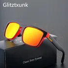 Мужские поляризационные очки Glitztxunk, брендовые дизайнерские солнцезащитные очки в стиле ретро, квадратные очки для вождения, черные очки