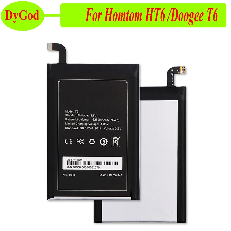 Для Homtom HT6 батарея 6250mAh DOOGEE T6 & Pro аккумуляторная AKKU|battery 625|homtom ht6 batterybattery for doogee |