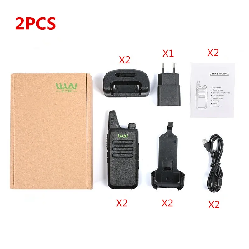 

2PCS WLN KD-C1 UHF 400-470 MHz MINI Handheld Two-Way Ham Radio Communicator HF Transceiver Portable Walkie Talkie Better bf888s