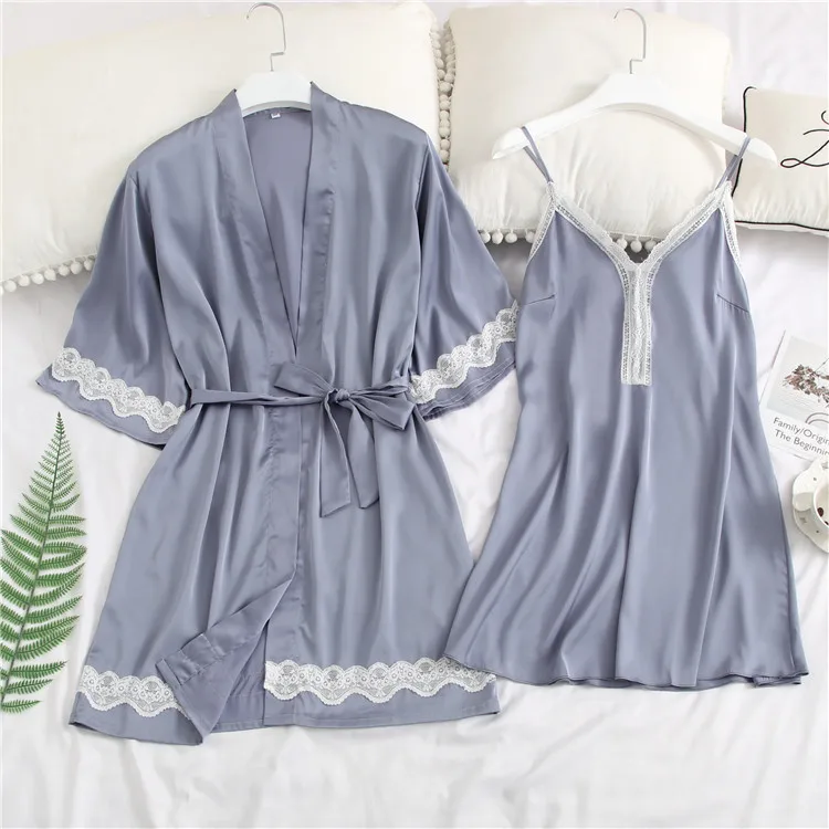 Женский комплект ночной рубашки Daeyard сексуальный кружевной халат и Ночная