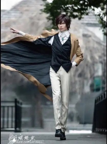 

Bungou Stray Dogs Osamu Dazai Cosplay Costume Outfit Suit Vest Trench Coat